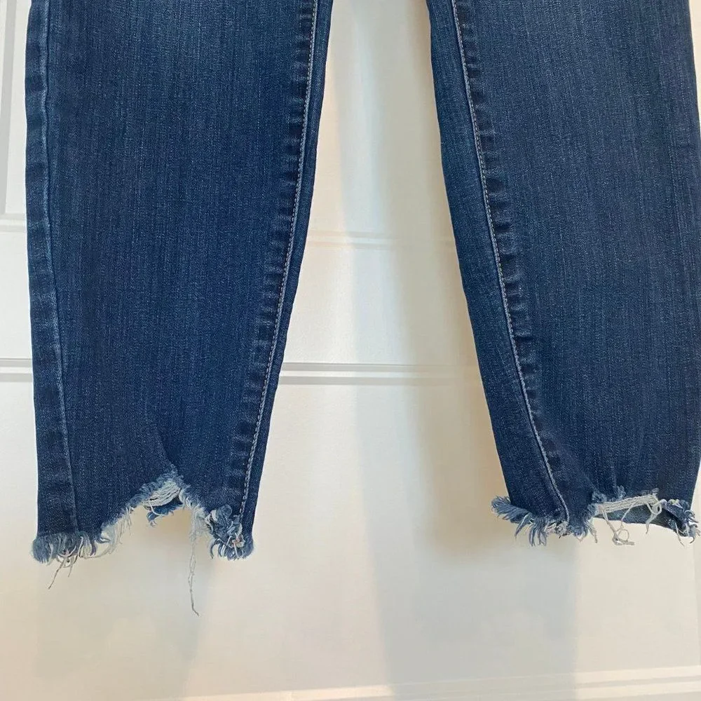 Kancan Jeans Women 15/31 Blue Dark Wash Maria Ankle Distressed Hem Skinny Jeans - Picture 5 of 8